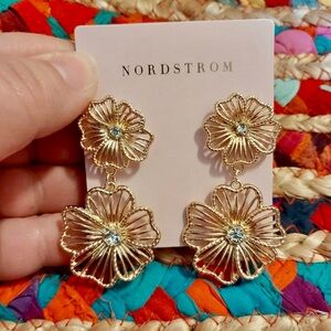 Nordstrom Gold Floral Earrings